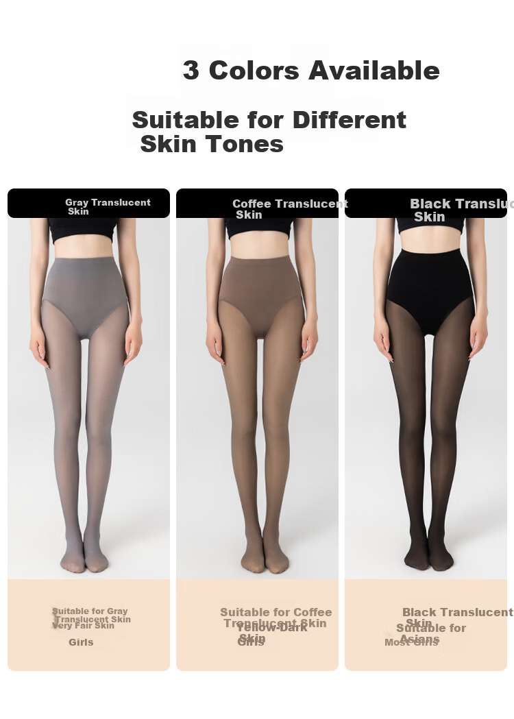 MiiOW Invisible Tights, Black Sheer Skin Tone, 2026 New High-Waist Shiny Pantyhose, Thickened Base Layer Socks for Spring And Autumn Seasons 6