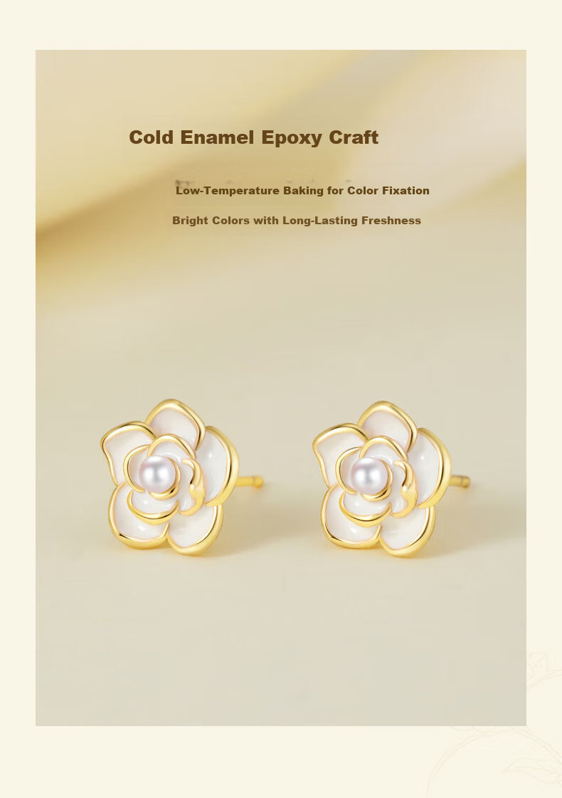 Zhenshang Silver China Gold Camellia Pearl Silver Ear Studs and Hoops 2026 New 520 Gift for Girlfriend Birthday S925 5