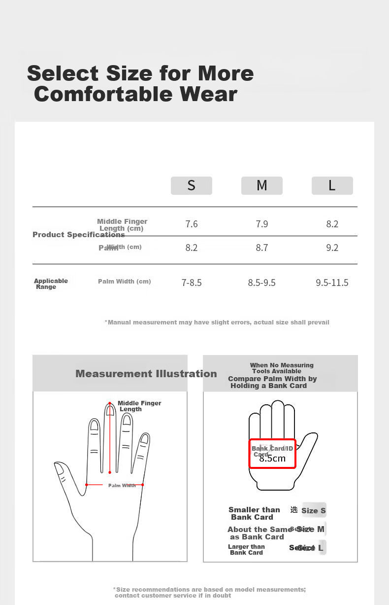 Feibit Thin Fleece Gloves 3.0 Unisex Running Outdoor Warm Touchscreen Cycling Cold-Resistant Classic Black S 15