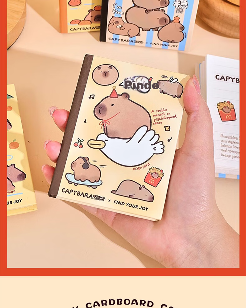 Youth Companion Pocket Notebook 64K Portable Stationery Capybara 8-Pack Gift Ins Stylish Mini Journal Vocabulary Notebook 5