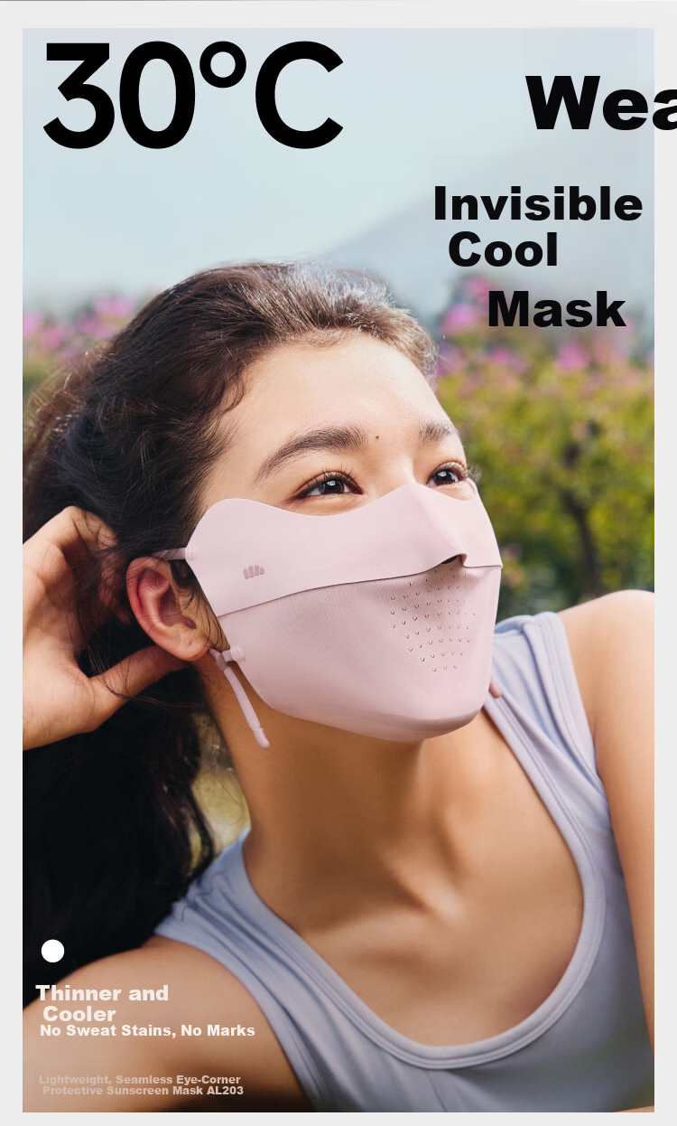 Beneunder Lightweight Breathable Sunscreen Face Mask Facekini High-Value Cycling Face Cover Green 1