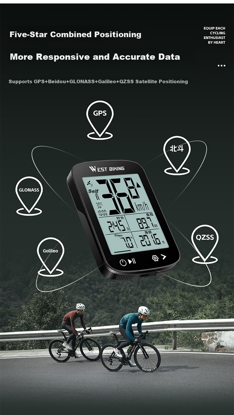 WestBiking XQ2 Road Bike GPS Smart Wireless Speedometer Quick Connect Mountain Cycling Odometer Cycling Device 4