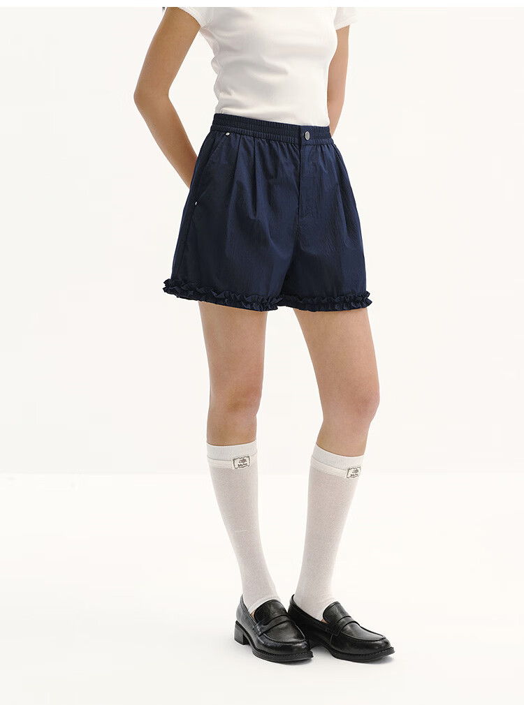 Semir Casual Pants Women Summer Ruffled Loose Pleated Elastic Waist Shorts 2026 101326125001 14