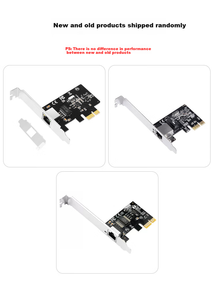 MOGE Desktop PCIE Four-Port Gigabit Ethernet Card, Server Soft Router Gigabit Wired Network Card with Built-In Adaptive Network Card, Ruiyu RTL8111H Chip MC2258 1