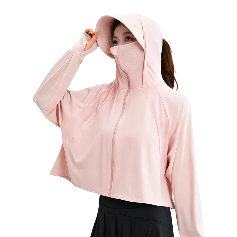 Langsha Women's Sunscreen Jacket Spring Summer New Ice Silk Cooling Breathable Upgraded Shawl Cape UV Protection 458