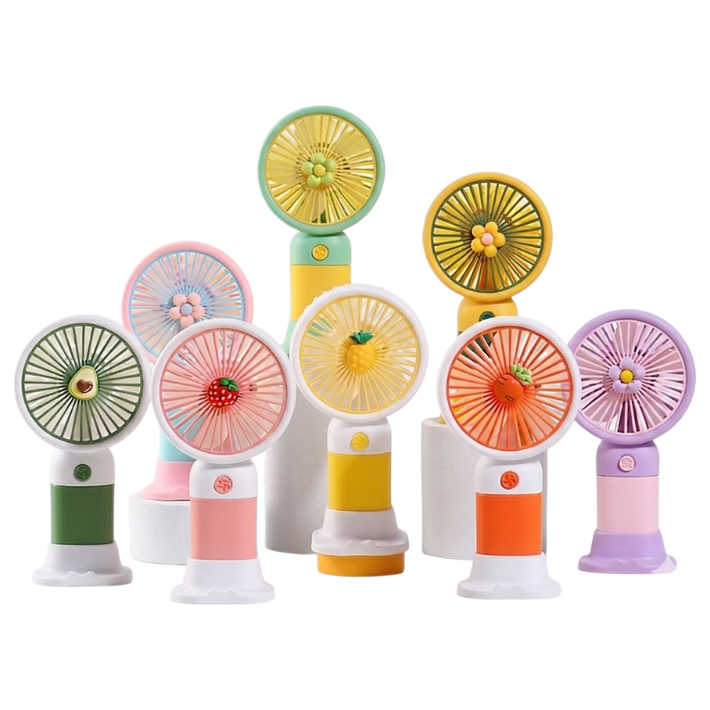 Gelite Handheld Mini USB Desk Fan Quiet Small Electric Fan Portable Rechargeable Pink and Blue for Dormitory Office Kids