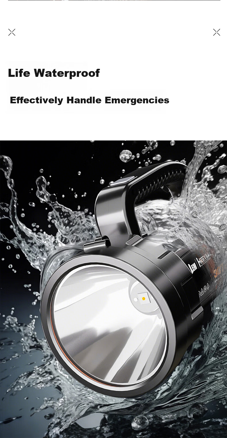 LEM Flashlight High Brightness Long Battery Life Long Range Searchlight Military Emergency Portable Handheld Patrol Mining Lamp 12