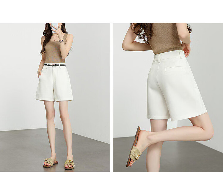 Demana Light Workplace Series Summer Simple Commuter Wide-Leg Blazer Shorts Loose Slim Fit Petite Women's Premium Style 7