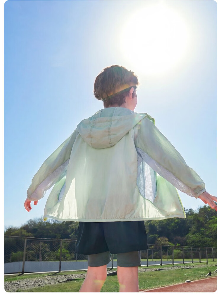 ASK JUNIOR Kids Sunscreen Jacket 2026 Summer UV Protection Air Conditioning Coat for Boys and Girls Green 24