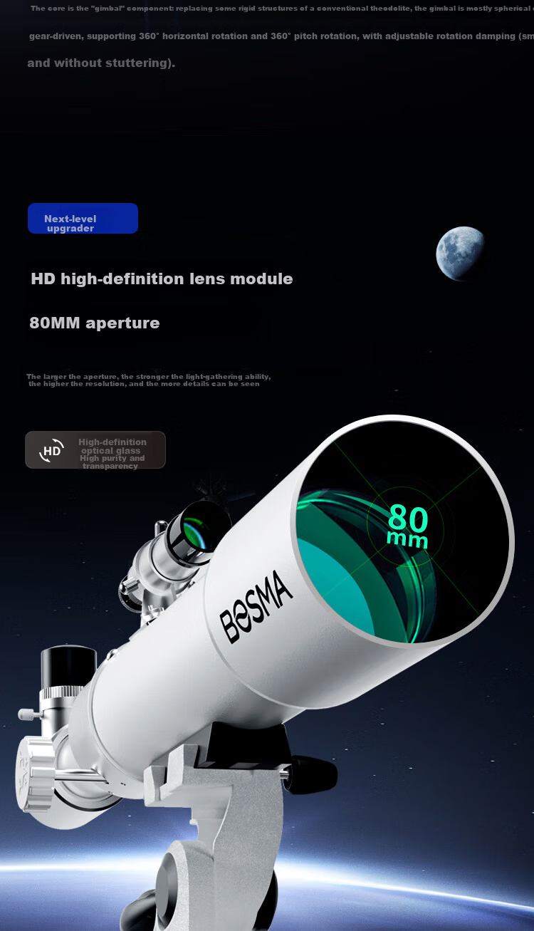 Borg Crown Tianyao Large Aperture Professional Astronomical Telescope High-Power HD Stargazing Birthday Gift for Boys and Students 10