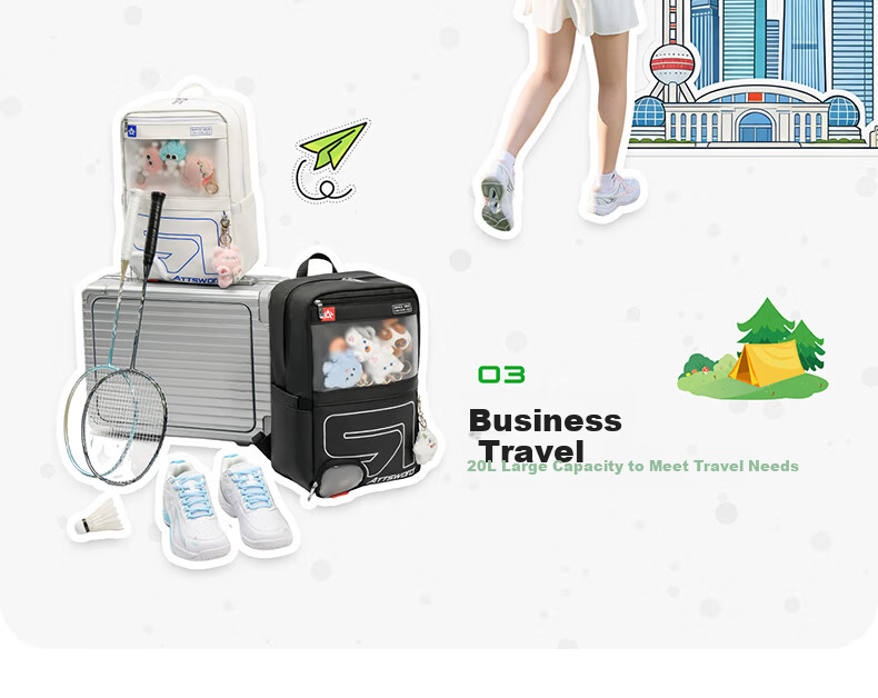KAWASAKI Badminton Backpack Large Capacity Dual Shoulder Bag Independent Shoe Compartment Waterproof Dirt-Resistant New Model Sword Q5 Black 12