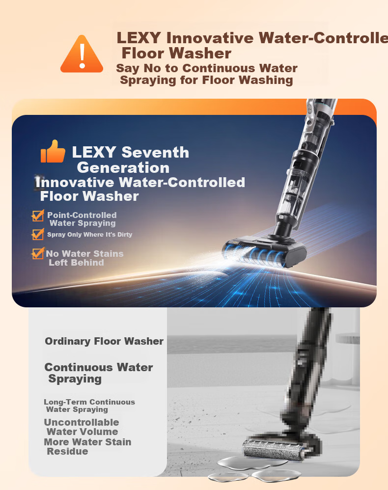 LEXY Sirius L6 Floor Washer Vacuum Cleaner New Arrival JD Self-operated Home Use Mite Removal 4-in-1 Automatic Cleaning 5