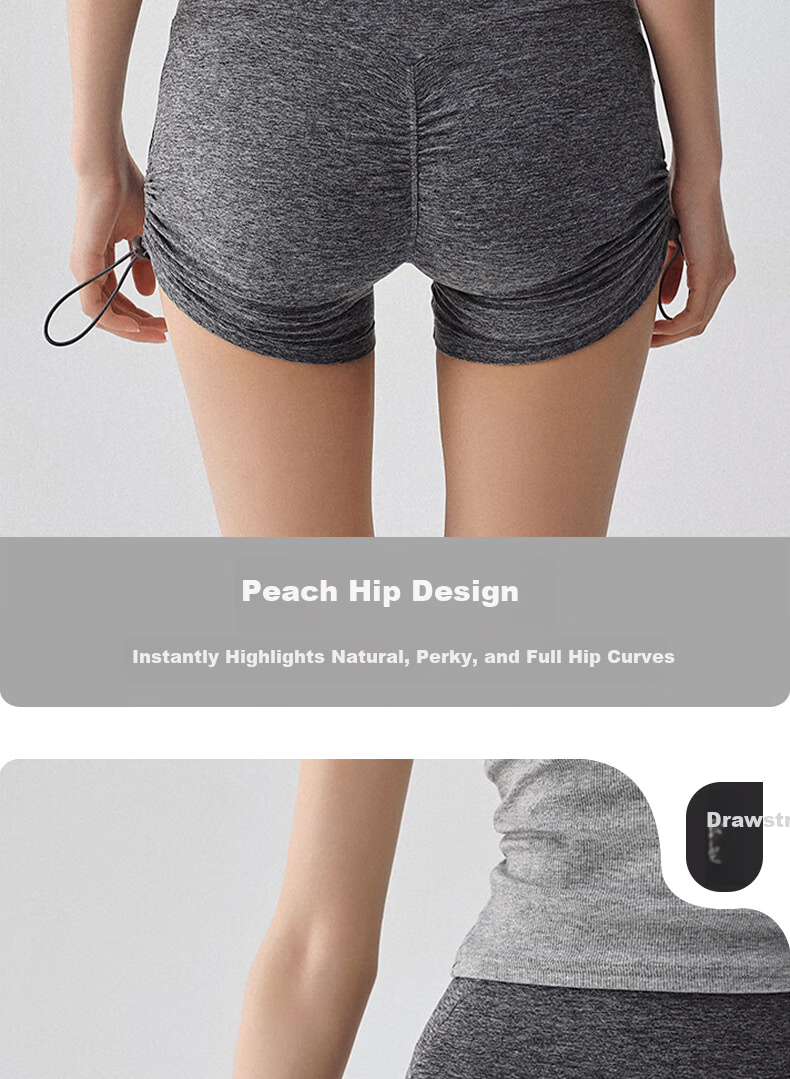 Xueqiman Women's Sports Biker Shorts Summer Fitness High-Waist Butt-Lifting Breathable Quick-Dry Yoga Shorts with Drawstring 2