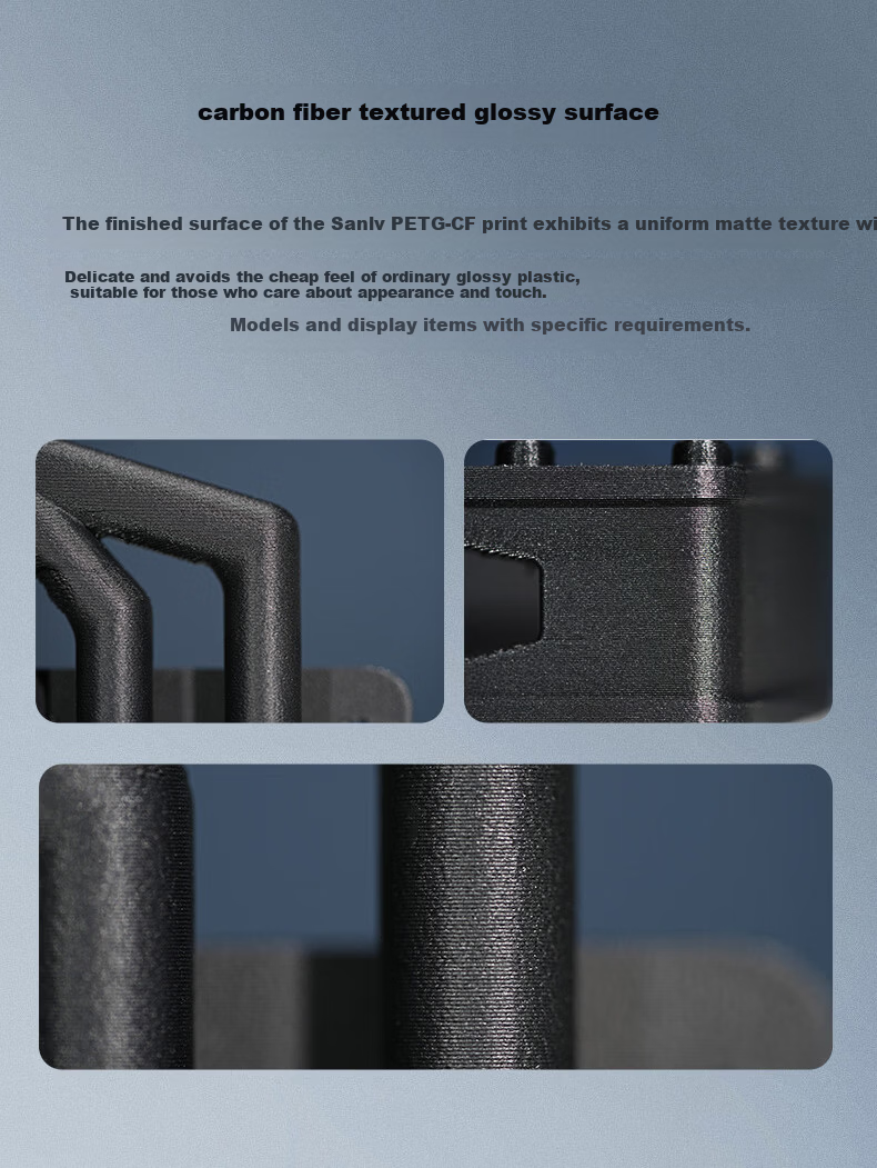 Sanlv 3D Printing Filament PLA-CF Carbon Fiber High Toughness 15% Carbon Fiber Composite for Taz 6 H2D Creality Elegoo FDM 3D Printer 4