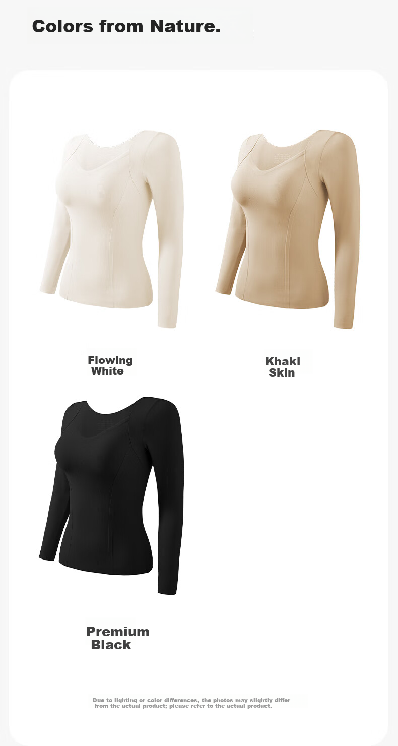 Herbal Original Thermal Autumn Shirt for Women with Chest Pad, Skin-Friendly Base Layer, Double-Sided Brushed Heat-Generating Long Sleeve Top for Fall and Winter 5