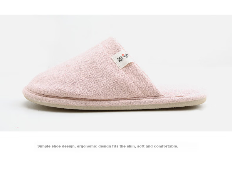 Guoluofi Japanese Style Four Seasons Linen Slippers Men Thin Indoor Home Silent Floor Couple Linen Slippers Women Dark Blue Size 43-44 15