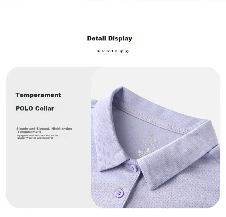 CAMEL Outdoor Quick-Dry Short Sleeve Polo Shirt Spring Summer Breathable Moisture-Wicking Fast-Dry Sports T-Shirt A14BZ01002 22