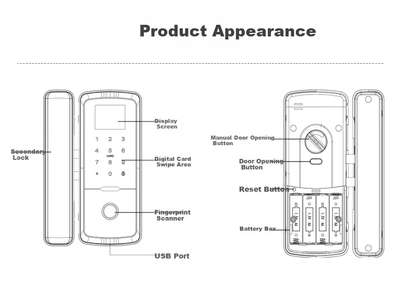 ZKTECO Technology GDL-F618 Glass Door Bluetooth Smart Fingerprint Lock Attendance Access Control System Glass Door Access Lock 6