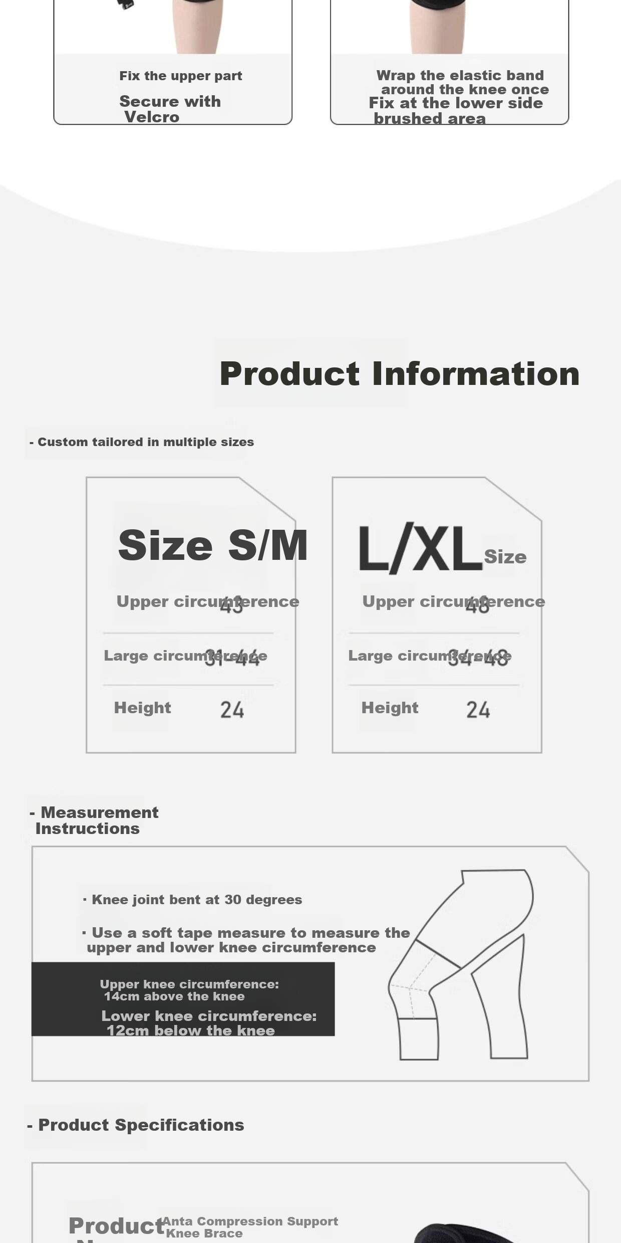 Anta Knee Brace for Meniscus Injury Sports Joint Knee Synovitis Ligament Effusion Special for Mountaineering Basketball Badminton Running 7
