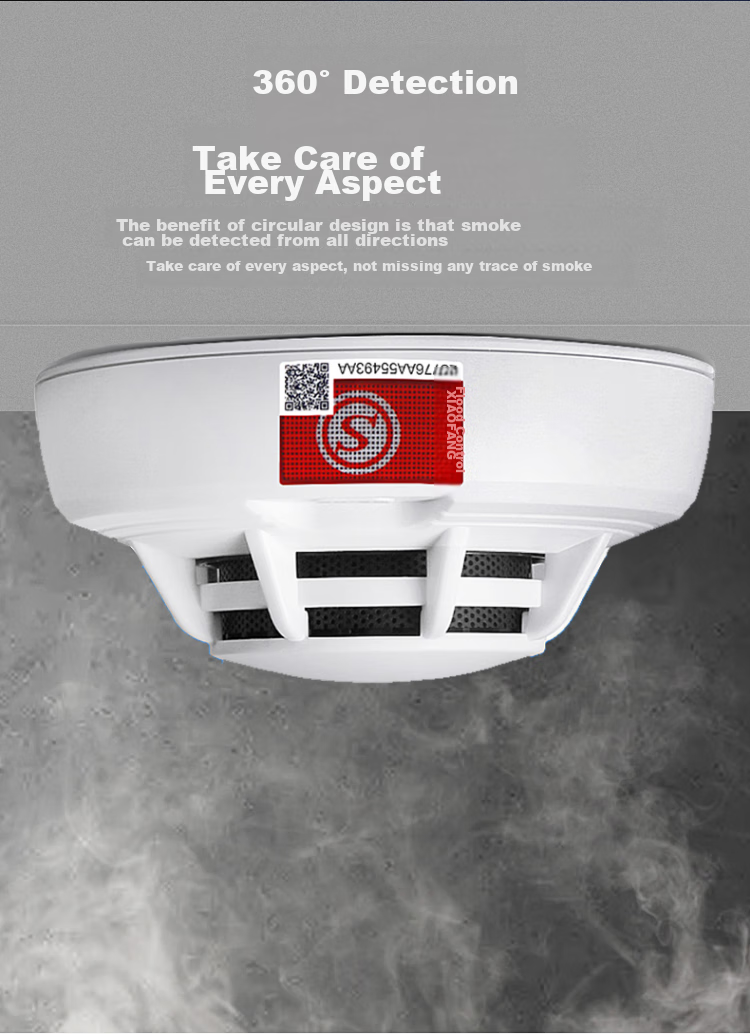 LFang PS-GT20 Smoke Alarm, Fire Detector with 3C Certification, Networked System for Fire Detection, One-To 11
