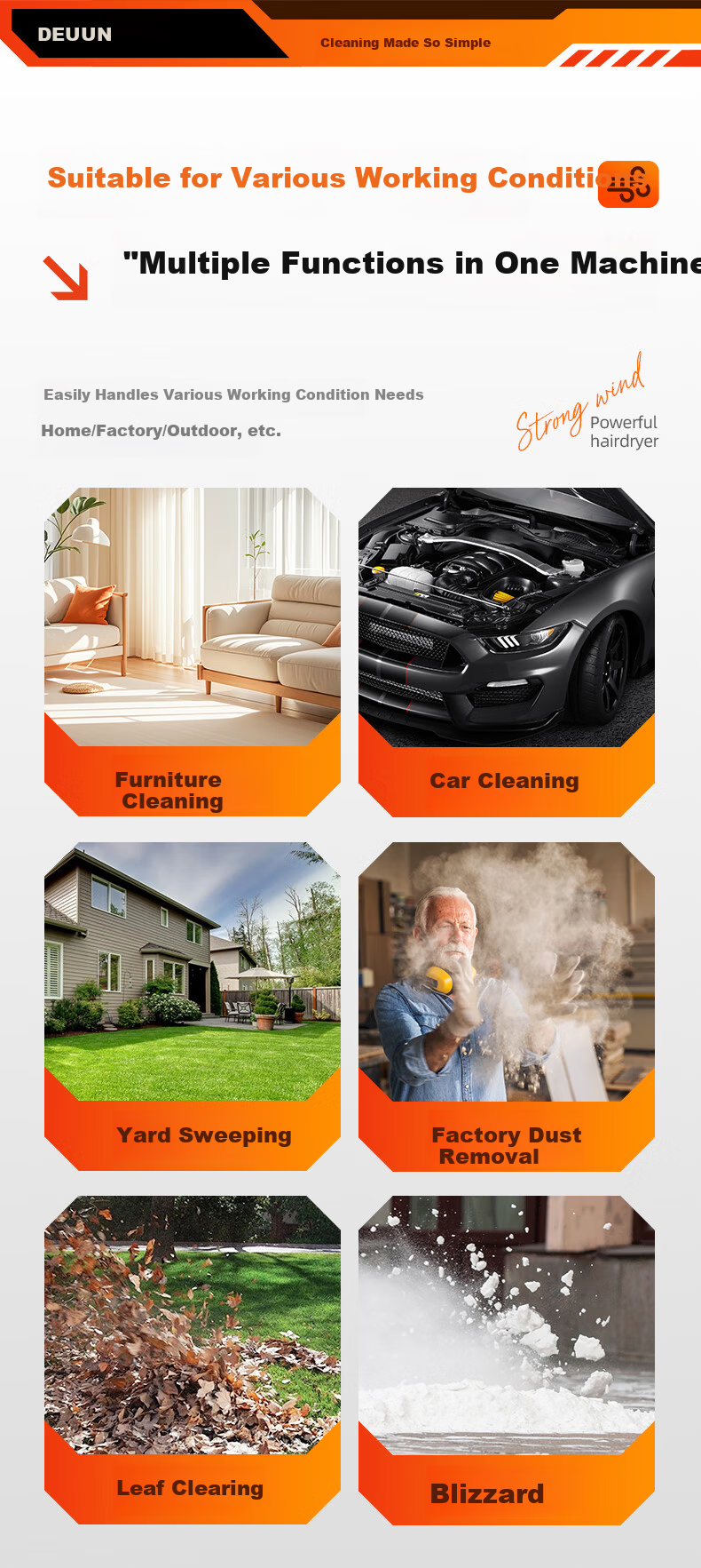 Deyun Handao High-Power Turbo Fan Strong Blower Lithium Battery Storm Gun Blower Dust and Snow Blower 4