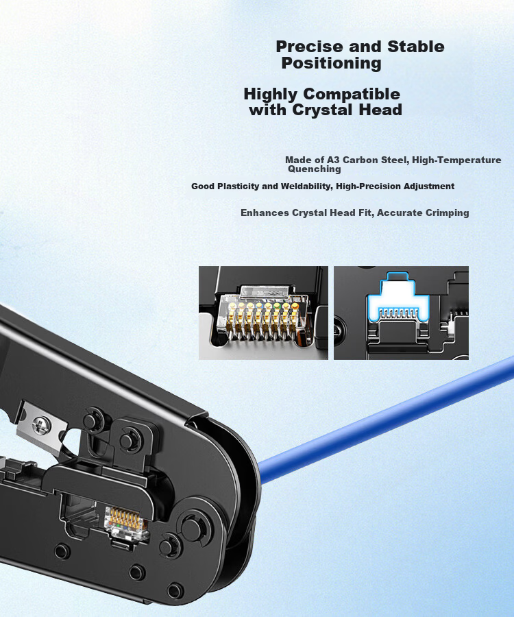 BOYANG Network Cable Crimping Tool Vertical Type Dual-use for Network and Telephone Wires 8P8C 6P6C 6P4C 6P2C RJ45 RJ12 RJ11 Crimping Pliers BY-318 3