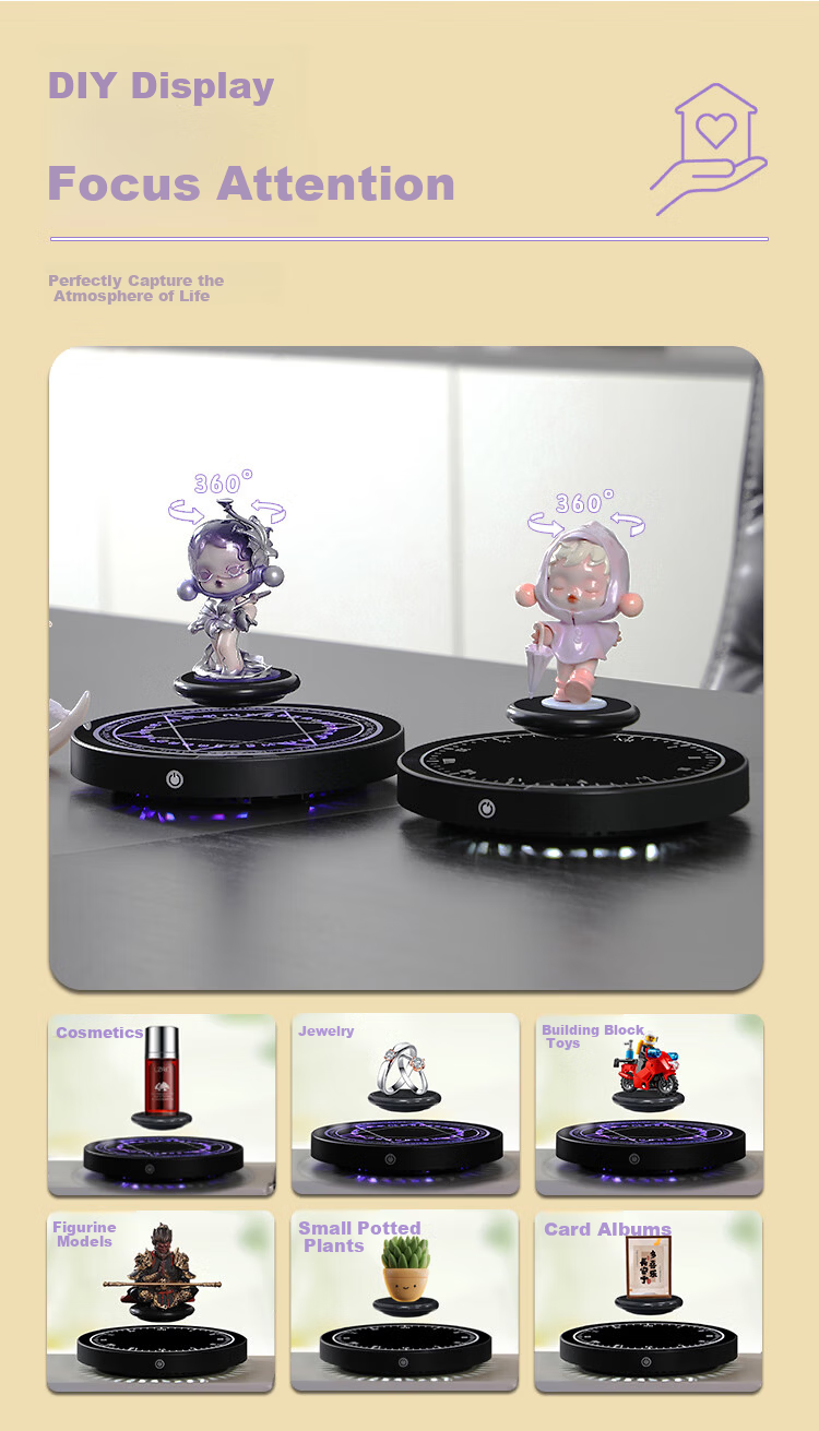 Hengyi Magnetic Levitation Display Stand Tray Bluetooth Playback Toy Model Magic Circle Light Base New Year Gift 8