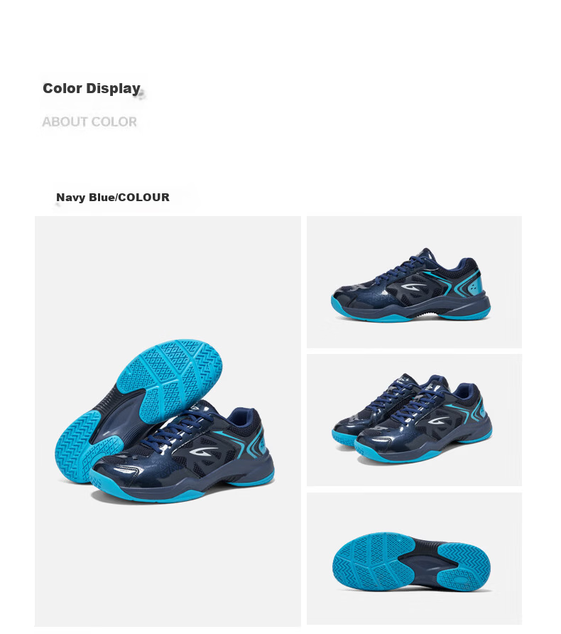 Dareway Unisex Badminton Shoes Shock Absorption Comfortable Stable Support Breathable Competition Training Sports Shoes White Lake Blue Size 45 23