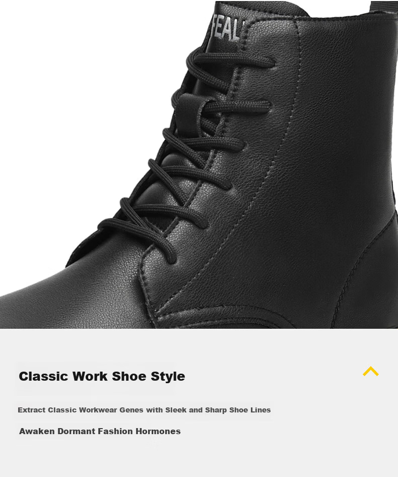 HLA Martin Boots for Men, Autumn And Winter Work Shoes, Men's Boots HAAGZM4EAE290, Black Fleece-Lined, Size 39 9