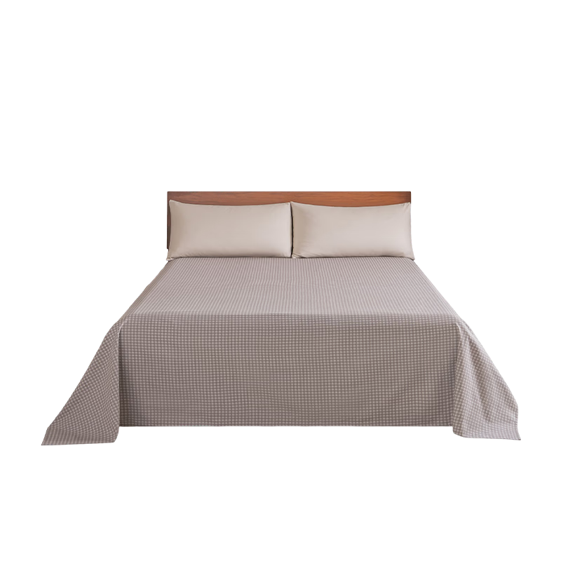 JD Jingzao Pure Cotton Coarse Fabric Cooling Bed Sheet Single Piece Class A Cotton Bedding 250*230cm Fortune Pattern