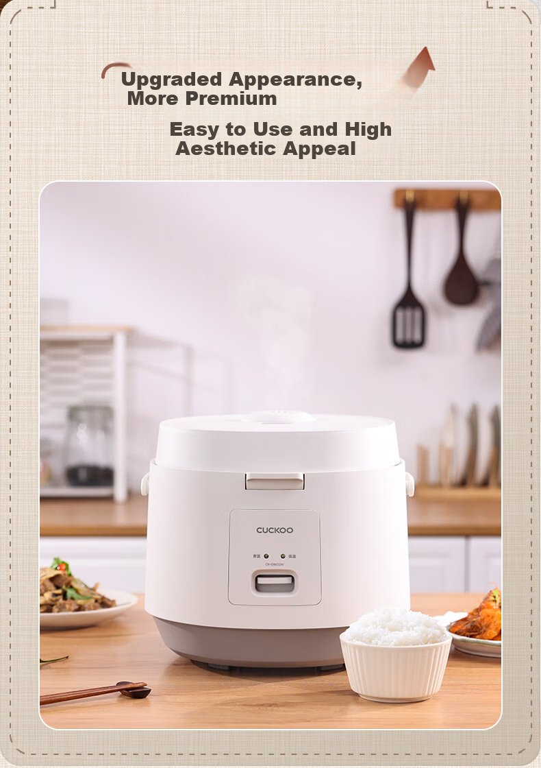 CUCKOO Korean Brand Non-Stick Inner Pot Detachable Inner Lid Simple One-Touch Control White Household Commercial Rice Cooker 5L 4-5 Servings New CR-1095CGW 3