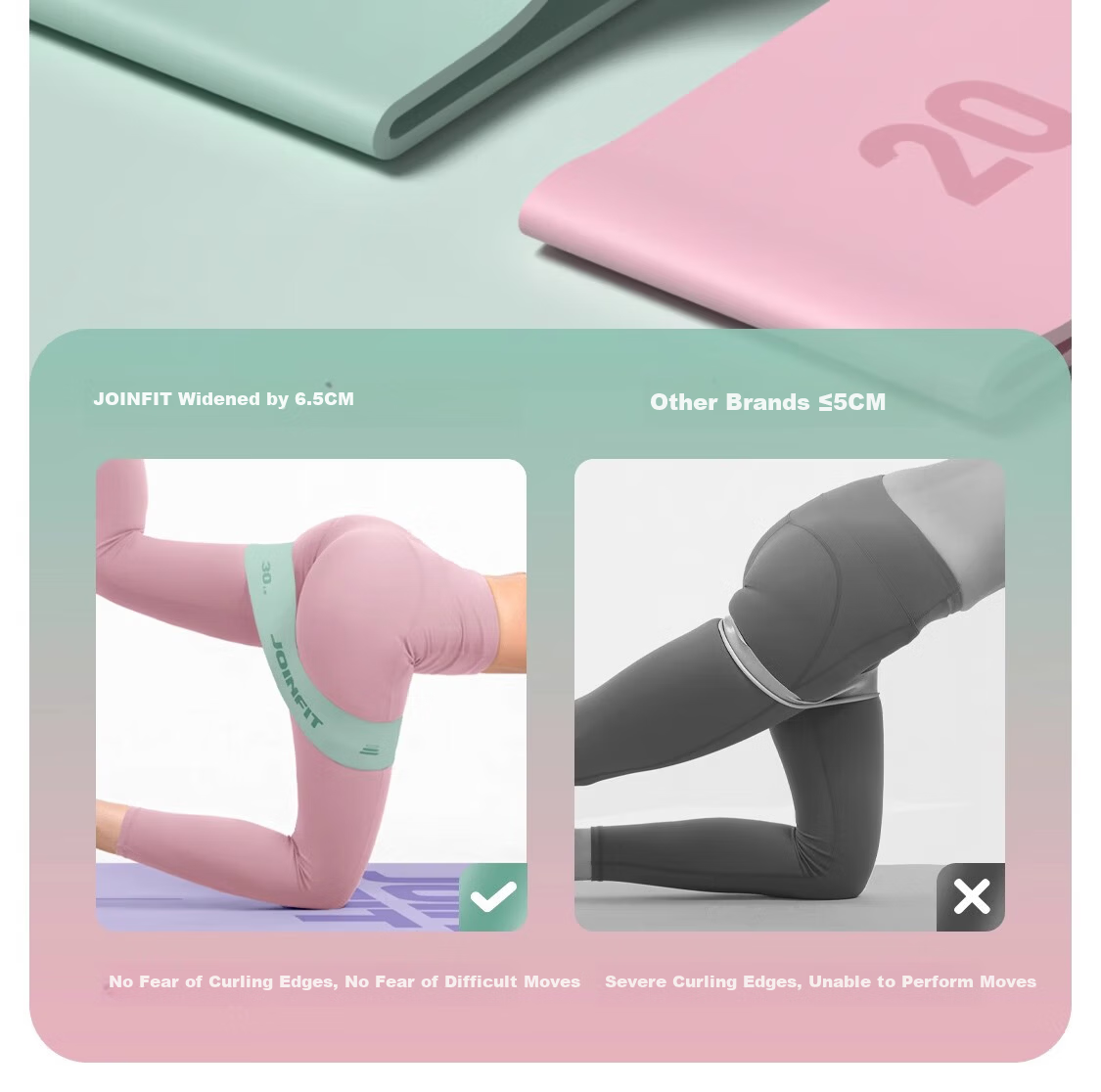 JOINFIT Silicone Resistance Band Fitness Yoga Hip Trainer 20lbs Floral Pink F.R.007A-J 13