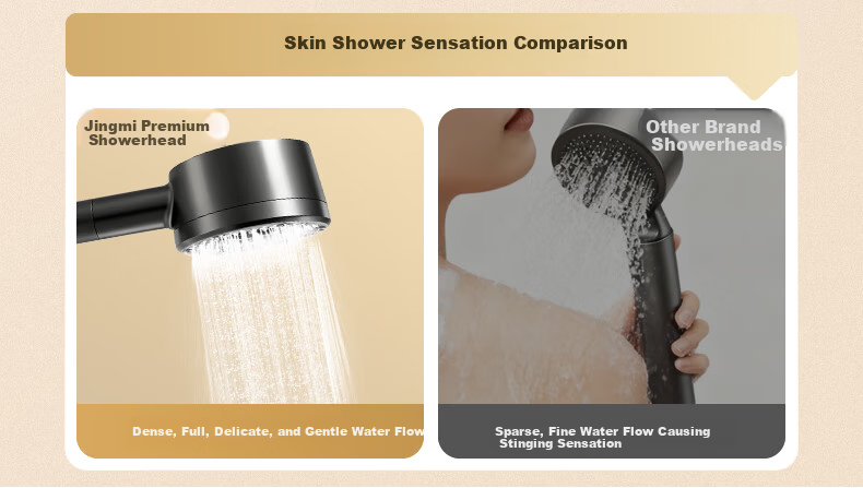 Jingmi Premium Handheld Shower Head Single Nozzle Pressure Boosting Bathroom Spray Five-Mode Water Purification Filter Shower Head 11