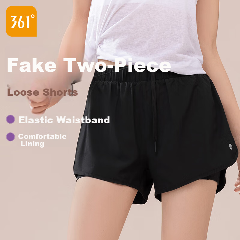 361° Women's Sports Running Shorts Anti-Exposure Yoga Layered Fitness Shorts