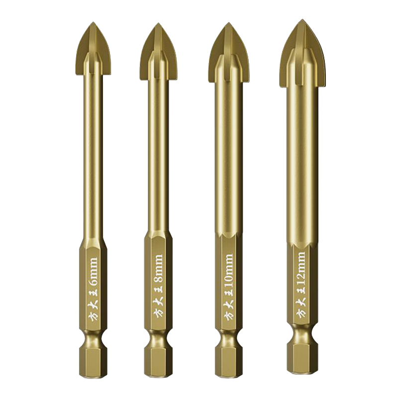 Fang Da Wang Multifunctional Straight Shank Ceramic Drill Bit Hard Alloy Equivalent Four-Flute 12mm 1 Piece