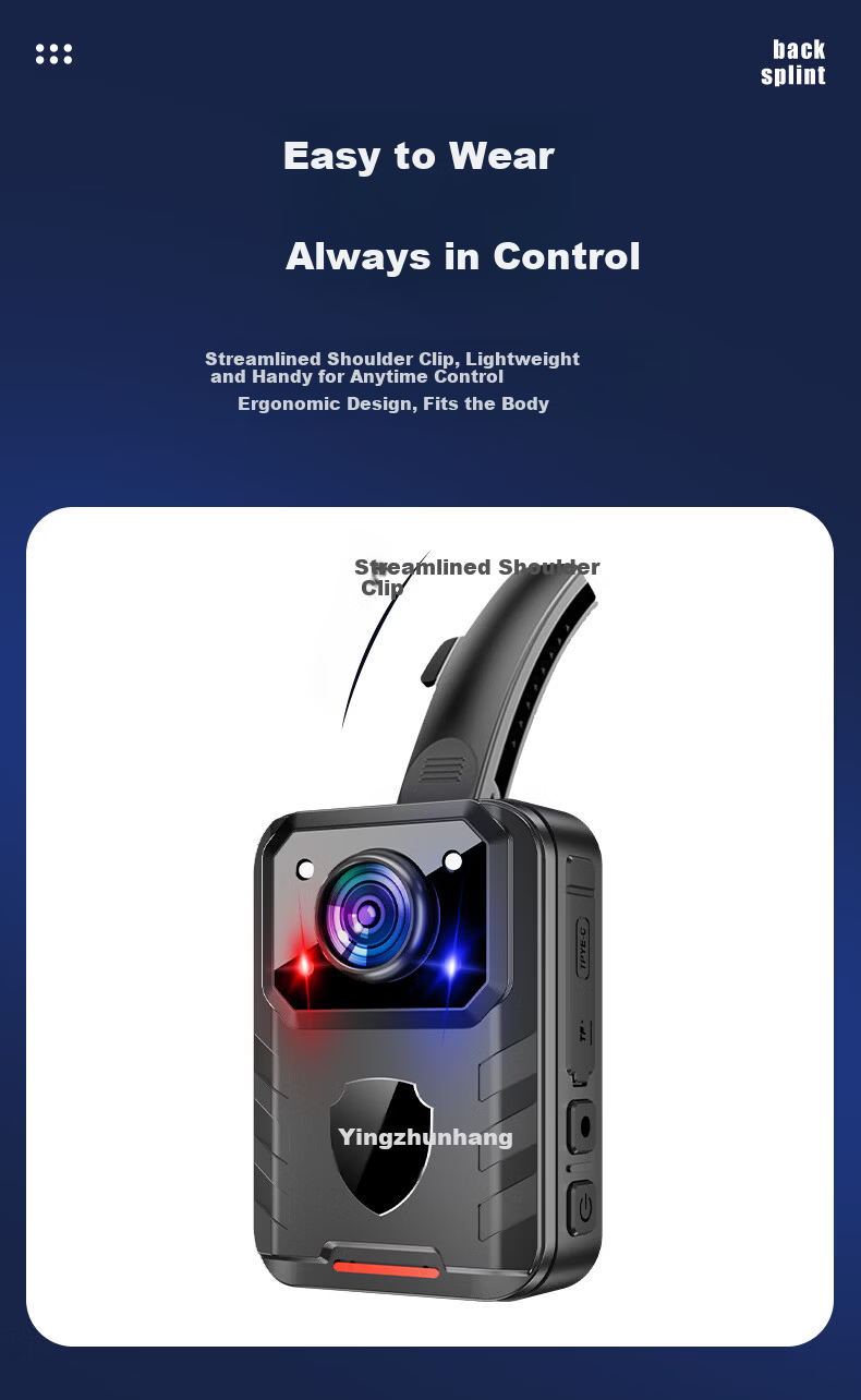 Zhunhang DSJ-C8 Law Enforcement Body Camera Portable HD Chest-Mounted Video Recorder 15