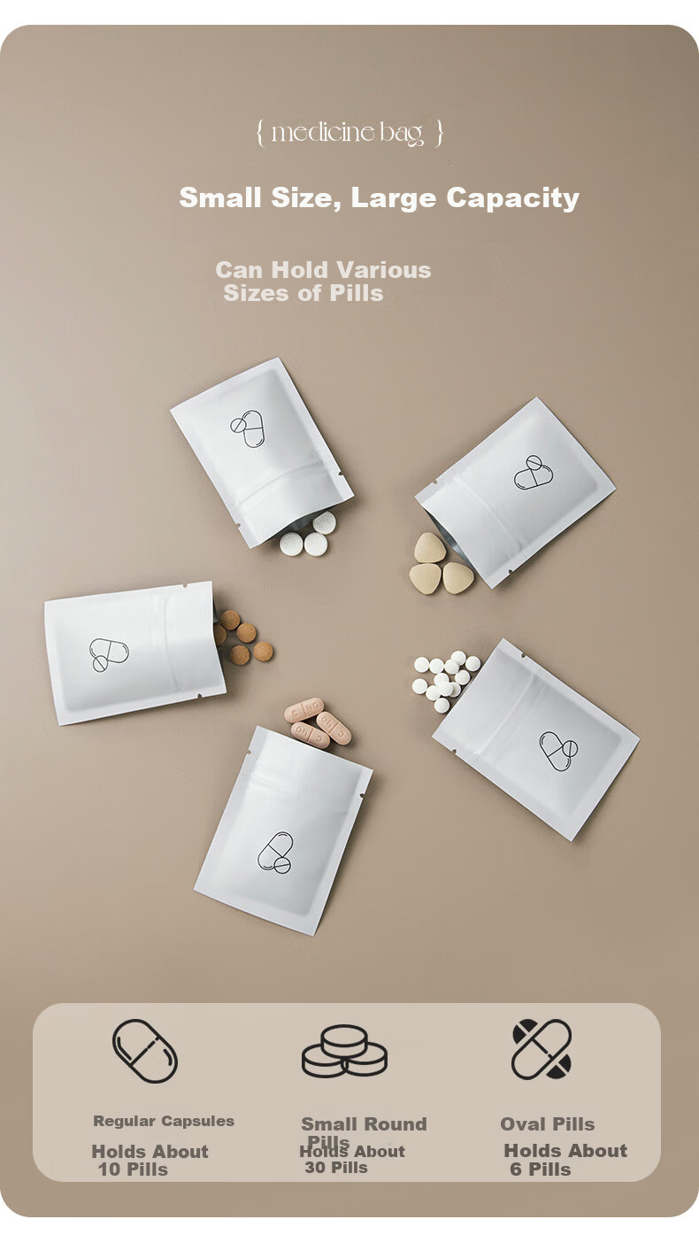 SP SAUCE Mini Portable Pill Bag Medicine Tablet Storage Bag Medicine Box Travel Organizer 10 Pieces 4