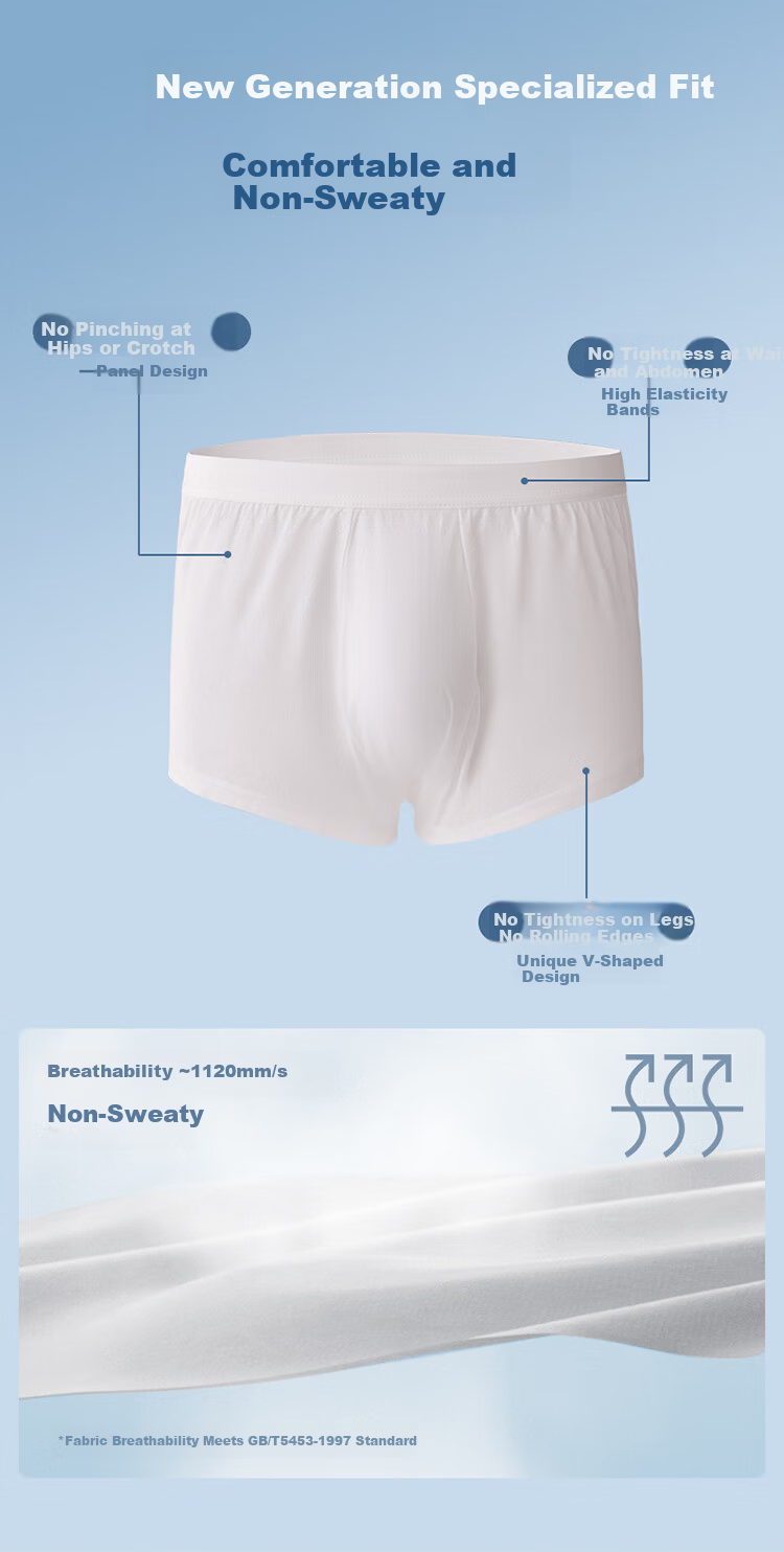 PurCotton Men's Disposable Cotton Boxer Briefs Travel Portable Business Trip Wash-Free Lint-Free 13