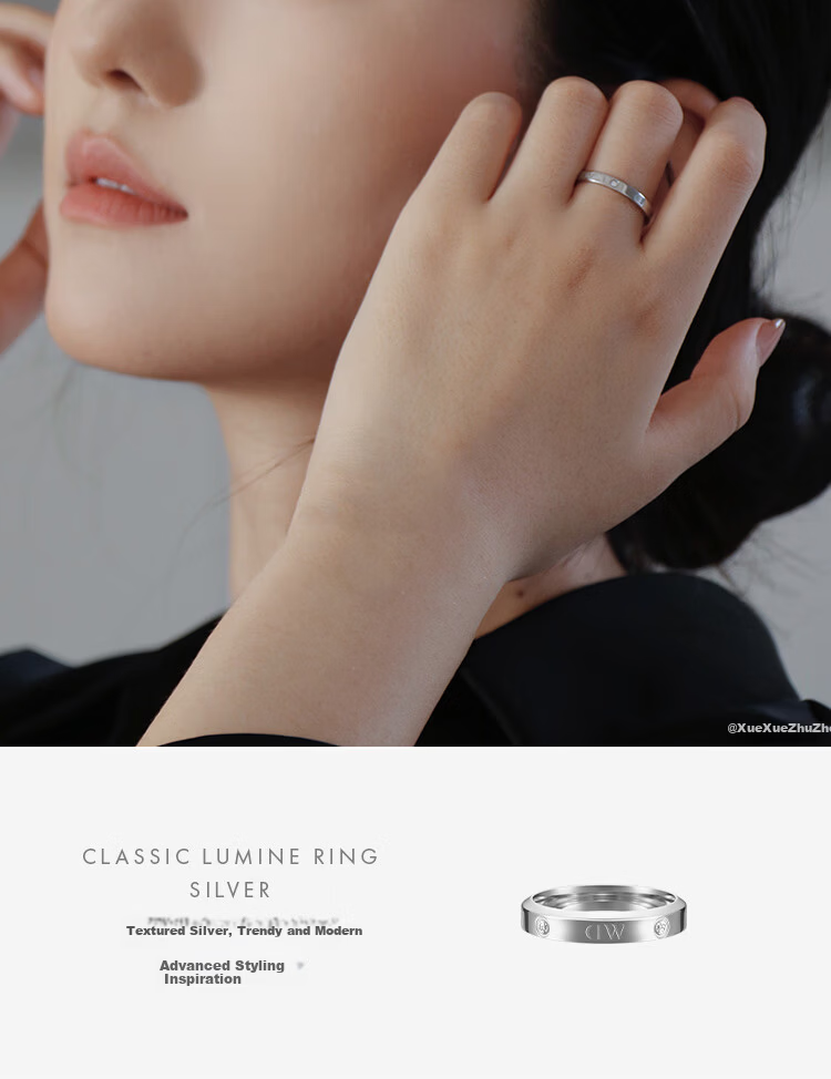 DanielWellington DW Ring for Men, Starry Sky Silver Ring Size 64, Couple's Style DW240 Birthday Gift for Me 6