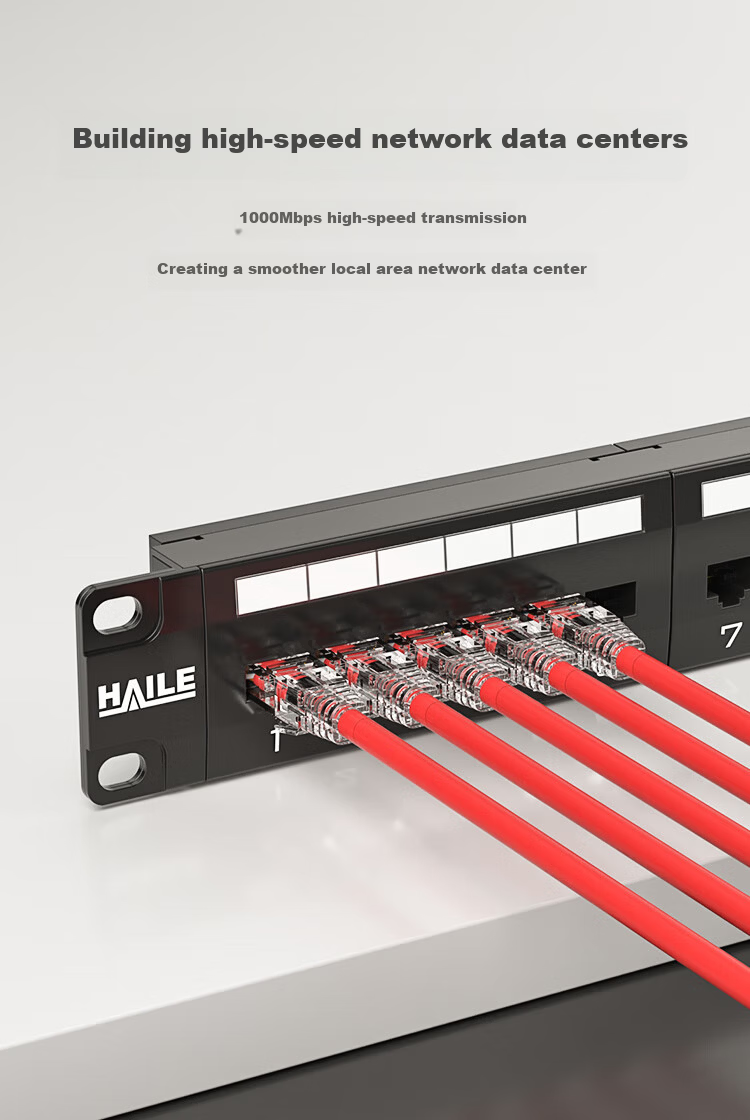 HAILE Cat5e Pure Copper Network Cable HT-203A-2M 2M Red Unshielded Oxygen-Free Copper 7*0.2 Core Patch Cord 1