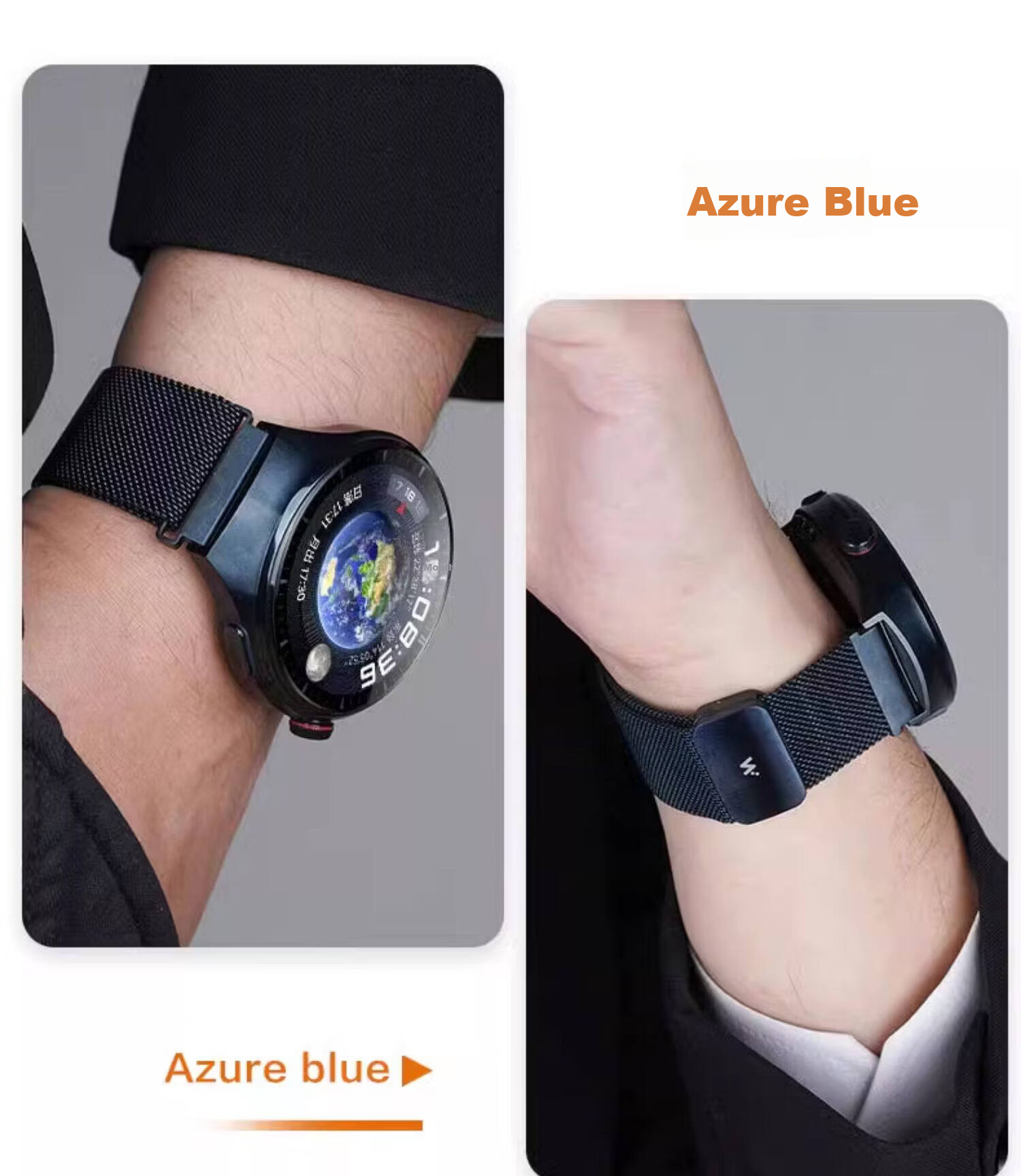 Watchbond Milanese Magnetic Stainless Steel Strap for OPPO Watch X3/X2, Watch 4 Pro/S, 46mm Dial 20