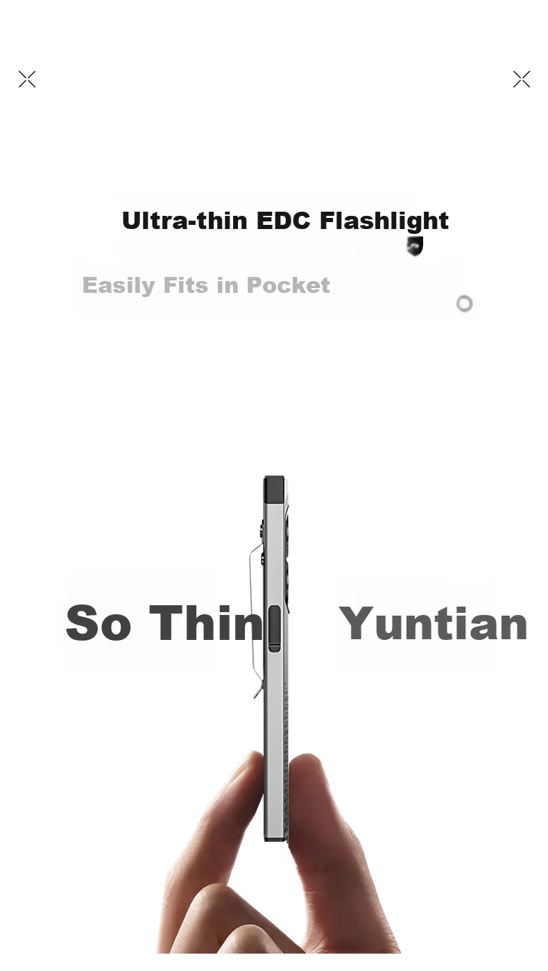 LEM High-Power Rechargeable Mini Portable Flashlight UV Light EDC Outdoor Patrol Magnetic Work Light 8