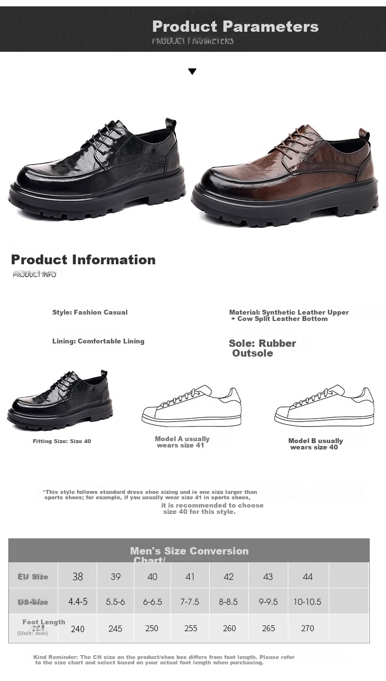 Bull Family [Zhang Ruoyun Edition] Men's Spring Autumn New Casual Versatile Business Formal Leather Shoes Thick Sole Derby Shoes 4