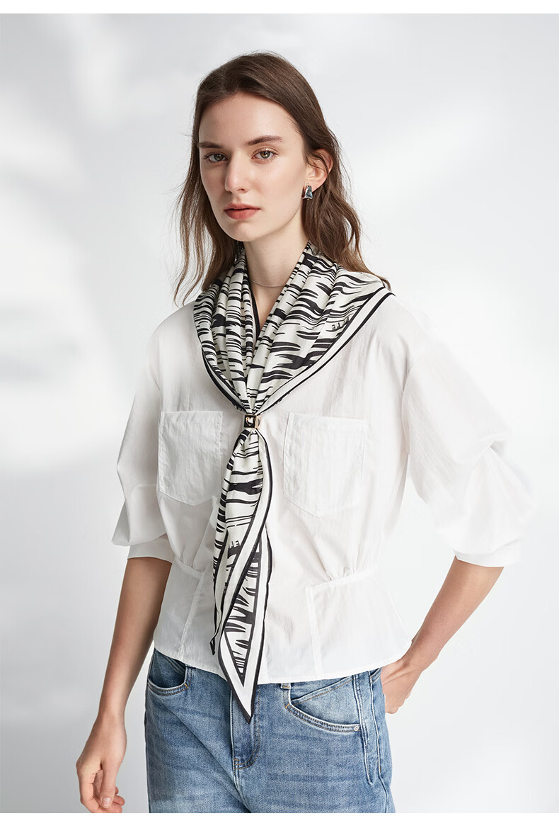 ELLE Modal Striped Triangle Scarf Women's Summer Fashion Versatile Waist Shawl Thin Vest Gift Box Set 20