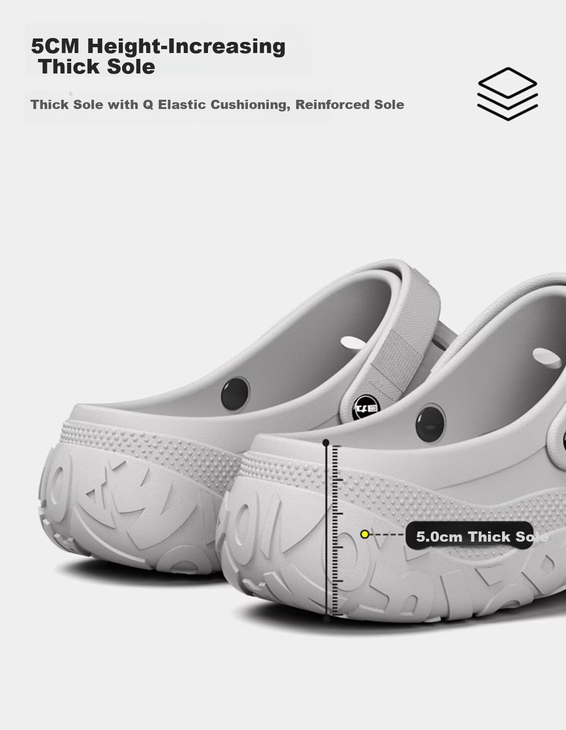 Warrior Men's Summer New Breathable EVA Non-slip Versatile Clog Sandals Closed-toe Outdoor Beach Shoes 0757 Cellar Gray 8