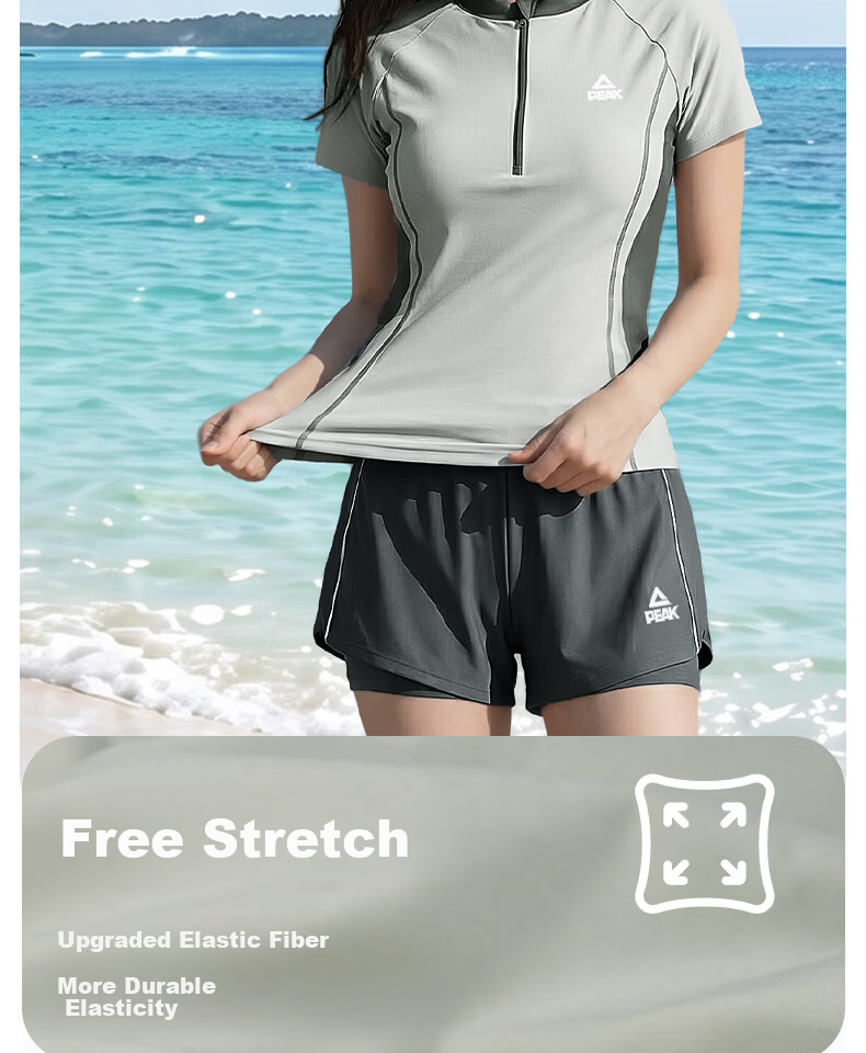 Peak Women's Two-Piece Modest Plus Size Slimming Sports Swimwear for Hot Springs 7
