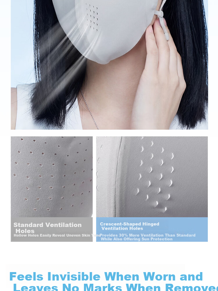 EFZ Ice Silk Sun Protection Mask for Women Summer UV Protection Breathable 3D Eye-Covering Full Face Sun Shield for Cycling 8
