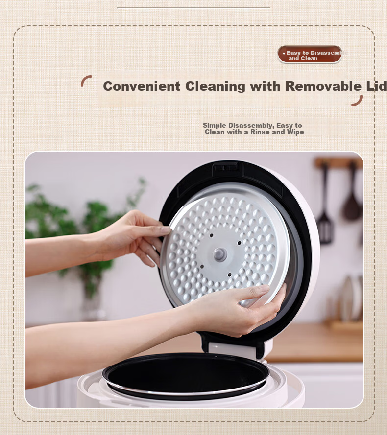 CUCKOO Korean Brand Non-Stick Inner Pot Detachable Inner Lid Simple One-Touch Control White Household Commercial Rice Cooker 5L 4-5 Servings New CR-1095CGW 7