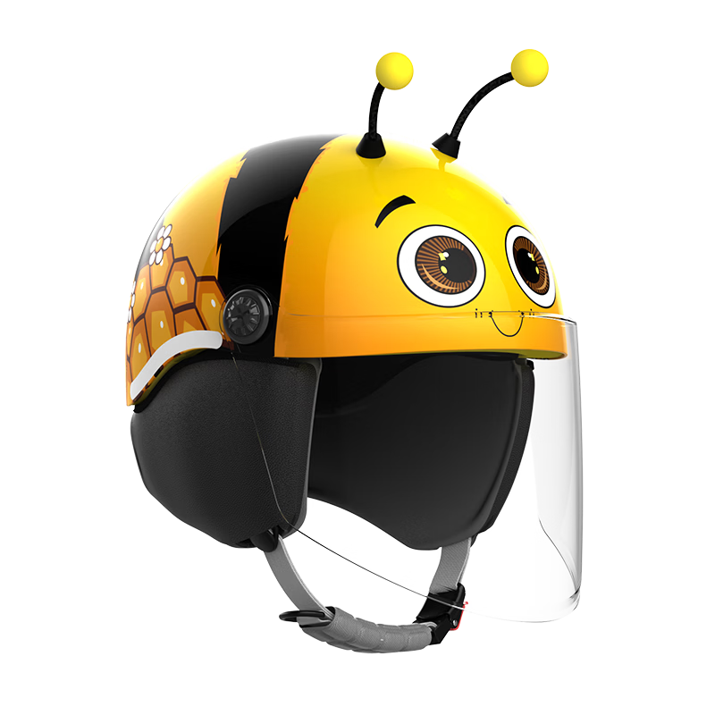 Shishian Kids Helmet Electric Motorcycle 3C Certified Cute Cartoon Design Windproof Warm Four Seasons Universal Half Helmet Lightweight Portable Safety Cap for Boys and Girls