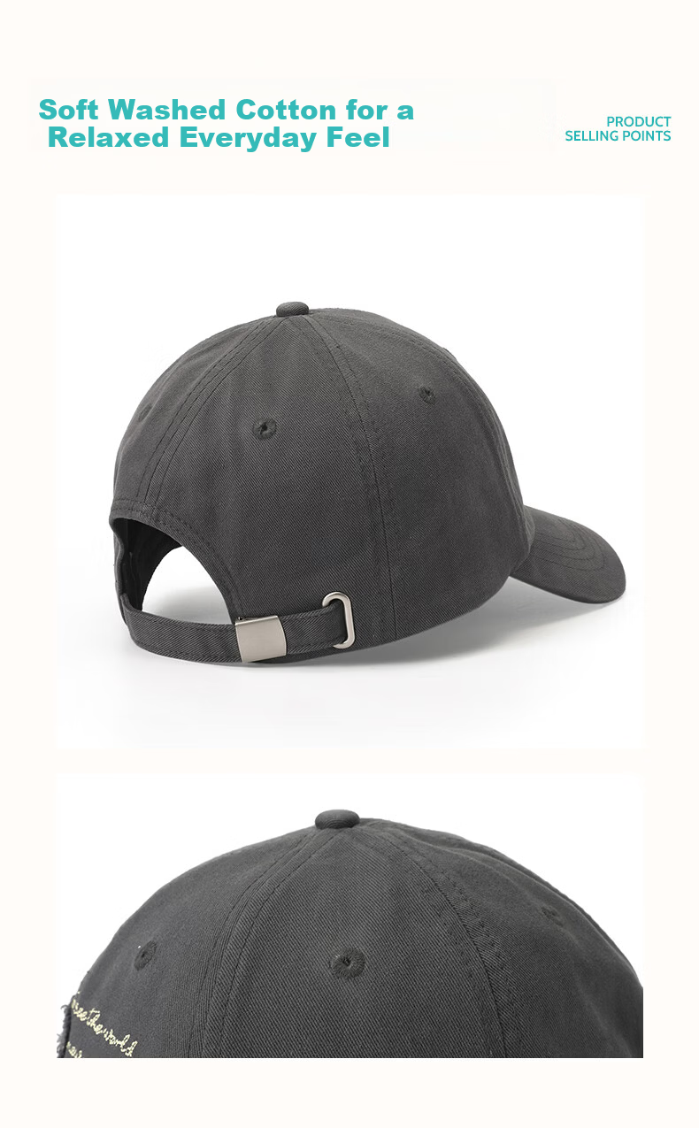 Wanding Baseball Cap for Women with Washed Fabric, Letter Embroidery, Curved Brim, Soft Top, Couple's Hat for Men, Washed Pink 8